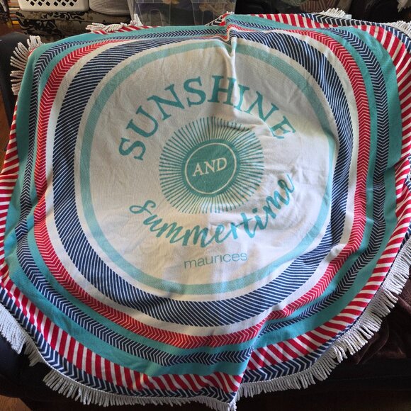 Maurices SUNSHINE AND SUMMERTIME Lightweight Tasseled Throw Blanket - Picture 1 of 5